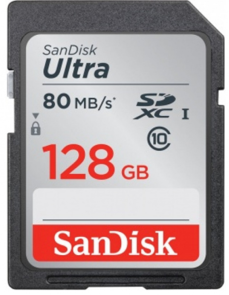 Карта памяти SanDisk Ultra SDXC 128GB Class 10 UHS-I (80MB/s) фото 1