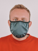 Маска защитная тканевая многоразовая полиэфирная Axper, серый - фото