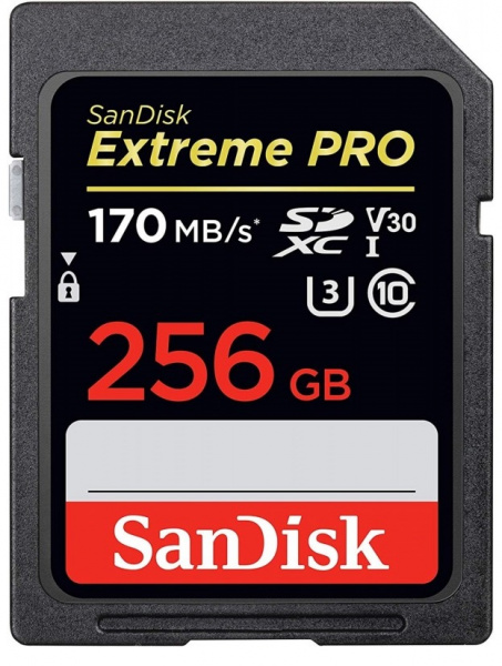 Карта памяти Sandisk Extreme Pro SDXC 256GB Class 10 V30 UHS-I (U3) 170MB/s фото 1