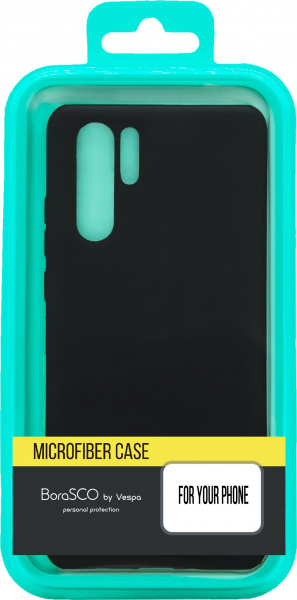 Чехол-накладка для Xiaomi Redmi Note 9 черный, Microfiber Case, Borasco фото 1