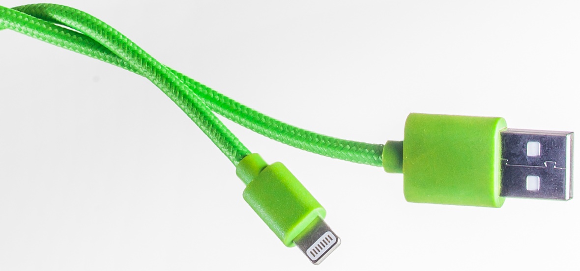Кабель для смартфонов Xiaomi, Prolike USB - 8 pin нейлоновая оплетка, 1,2 м, зеленый фото 2