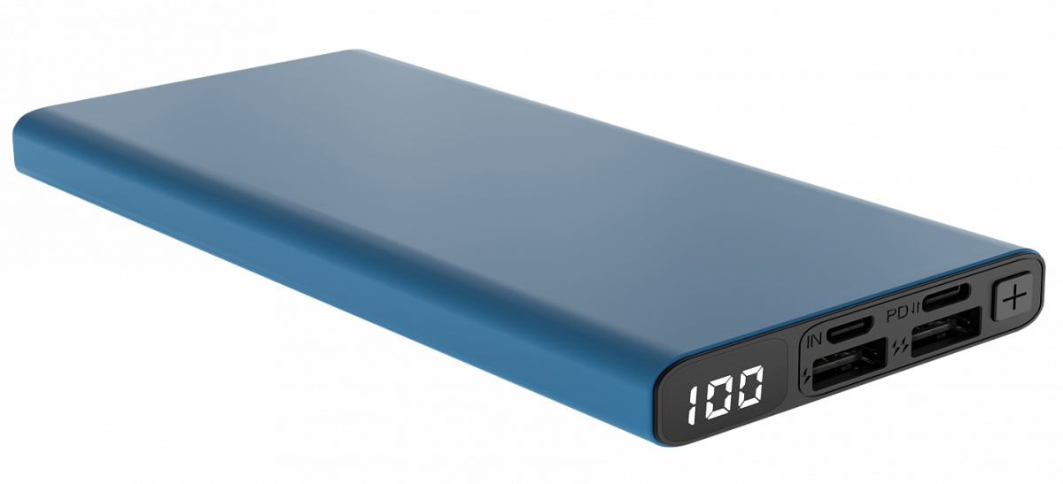 Внешний аккумулятор Accesstyle Lava 10D, 10000 mah с дисплеем, синий фото 1