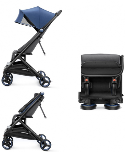 Xiaomi MITU Baby Folding Stroller - прогулочная коляска, голубая фото 2