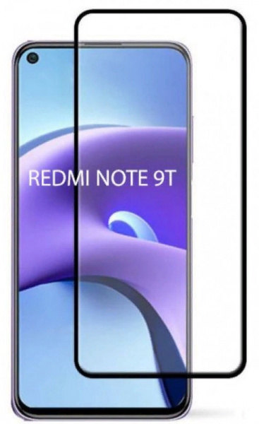 Защитное стекло для Xiaomi Redmi 9T Full Screen Full Glue (3D) черный, Redline фото 1