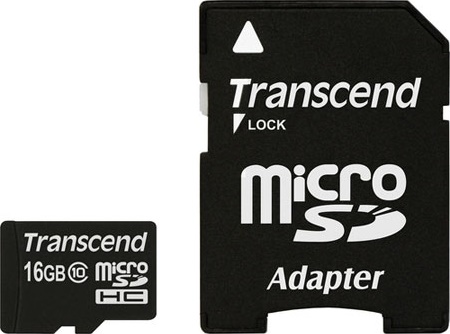 Карта памяти Transcend microSDHC 16GB Class 10 + ADP фото 1